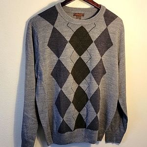 DOCKERS Mens Sz Large Pull Over Sweater Gray LONG SLEEVE